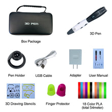 Load image into Gallery viewer, SMAFFOX 3D Pen With 18 Colors 54 Meter PLA Filament Printing Pen Support ABS and PLA Kids Diy Drawing Pen With LCD Display