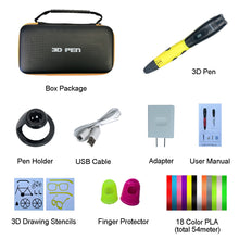 Load image into Gallery viewer, SMAFFOX 3D Pen With 18 Colors 54 Meter PLA Filament Printing Pen Support ABS and PLA Kids Diy Drawing Pen With LCD Display