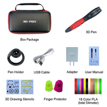 Load image into Gallery viewer, SMAFFOX 3D Pen With 18 Colors 54 Meter PLA Filament Printing Pen Support  ABS and PLA Kids Diy Drawing Pen With LCD Display

